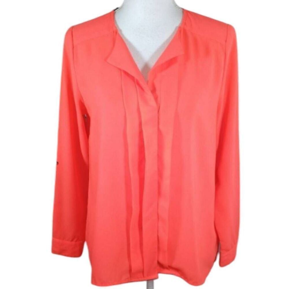 H&M NEON ORANGE BLOUSE SZ.8 EUC.  GORGEOUS BLOUSE IN EXCELLENT USED CONDITION.